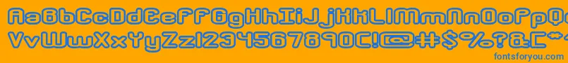 crkdwno2 Font – Blue Fonts on Orange Background