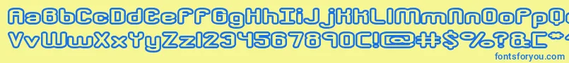 crkdwno2 Font – Blue Fonts on Yellow Background