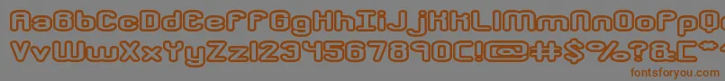 フォントcrkdwno2 – 茶色の文字が灰色の背景にあります。