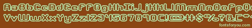 crkdwno2-fontti – vihreät fontit ruskealla taustalla