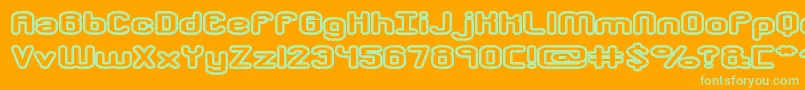 crkdwno2 Font – Green Fonts on Orange Background