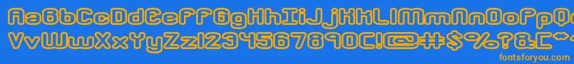 crkdwno2 Font – Orange Fonts on Blue Background