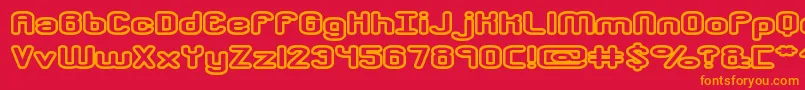 crkdwno2 Font – Orange Fonts on Red Background