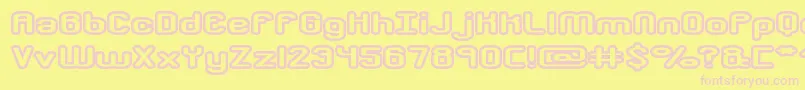 crkdwno2-fontti – vaaleanpunaiset fontit keltaisella taustalla