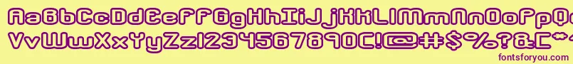 crkdwno2 Font – Purple Fonts on Yellow Background