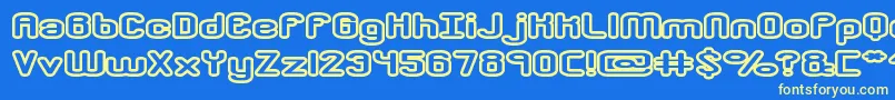 crkdwno2 Font – Yellow Fonts on Blue Background