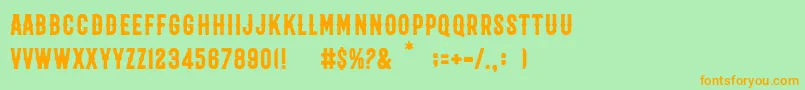 Crochet Font – Orange Fonts on Green Background