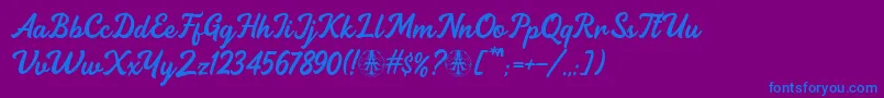 Crockotten Personal Use Only Font – Blue Fonts on Purple Background