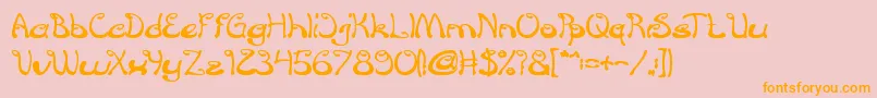 croissant sandwich bold Font – Orange Fonts on Pink Background