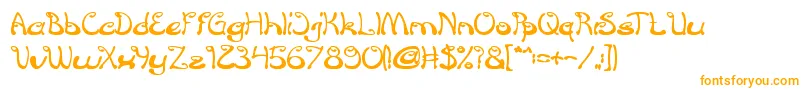 croissant sandwich bold-Schriftart – Orangefarbene Schriften auf weißem Hintergrund