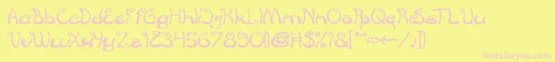 croissant sandwich bold-Schriftart – Rosa Schriften auf gelbem Hintergrund