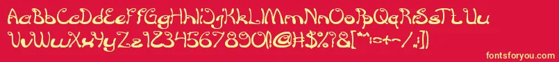 croissant sandwich bold Font – Yellow Fonts on Red Background