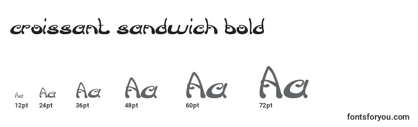 Croissant sandwich bold Font Sizes