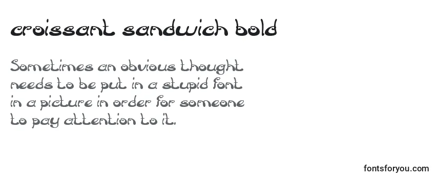 Croissant sandwich bold-fontti