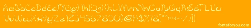 croissant sandwich thin-Schriftart – Gelbe Schriften auf orangefarbenem Hintergrund