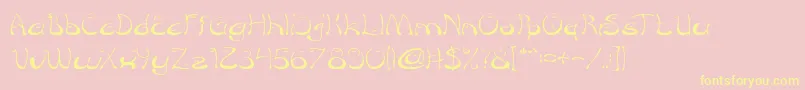 croissant sandwich thin-Schriftart – Gelbe Schriften auf rosa Hintergrund