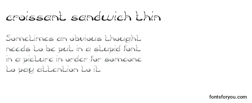 Croissant sandwich thin Font