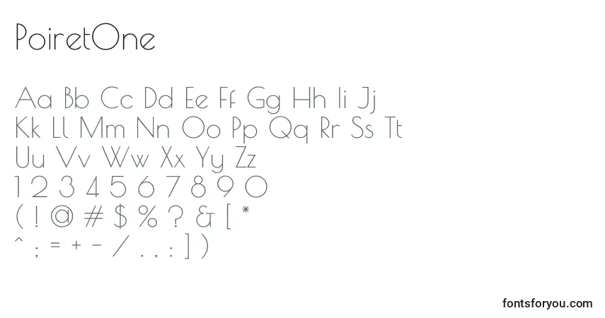 A fonte PoiretOne – alfabeto, números, caracteres especiais