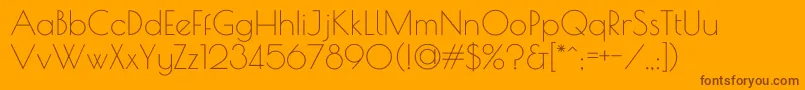 PoiretOne-Schriftart – Braune Schriften auf orangefarbenem Hintergrund