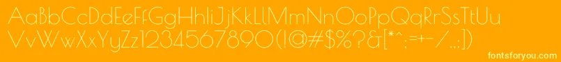 フォントPoiretOne – オレンジの背景に黄色の文字