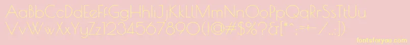 PoiretOne-Schriftart – Gelbe Schriften auf rosa Hintergrund