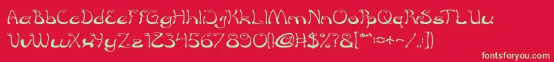 croissant sandwich Font – Green Fonts on Red Background