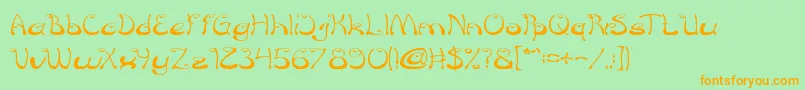 croissant sandwich Font – Orange Fonts on Green Background