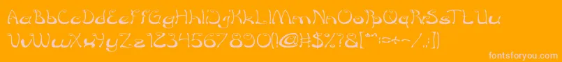 croissant sandwich-Schriftart – Rosa Schriften auf orangefarbenem Hintergrund