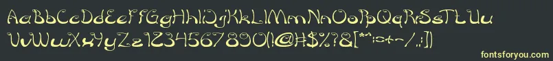 croissant sandwich Font – Yellow Fonts on Black Background