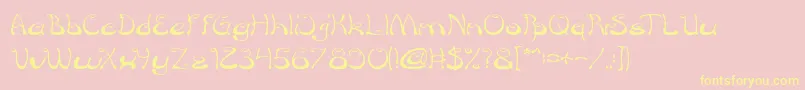 croissant sandwich Font – Yellow Fonts on Pink Background