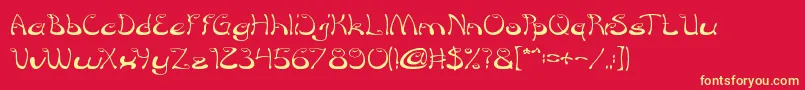 croissant sandwich Font – Yellow Fonts on Red Background