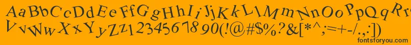 Crooked Font – Black Fonts on Orange Background