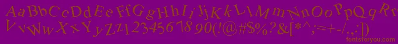 Crooked Font – Brown Fonts on Purple Background