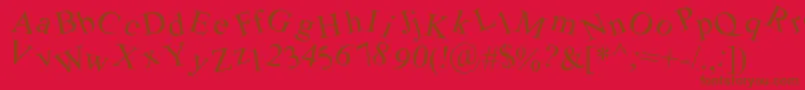 Crooked Font – Brown Fonts on Red Background