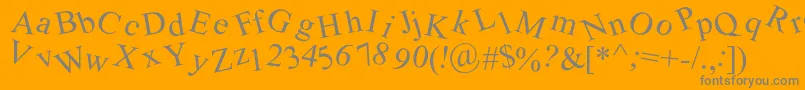 Crooked-Schriftart – Graue Schriften auf orangefarbenem Hintergrund