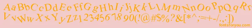 Crooked Font – Orange Fonts on Pink Background