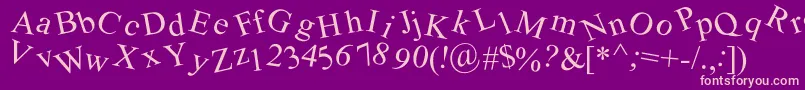 Crooked Font – Pink Fonts on Purple Background