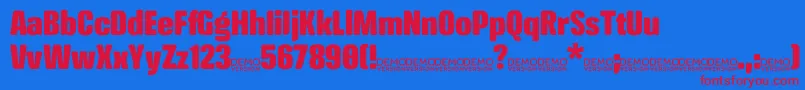 フォントCrossfitDemo Black – 赤い文字の青い背景