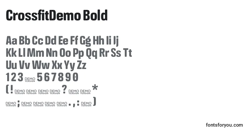 Schriftart CrossfitDemo Bold – Alphabet, Zahlen, spezielle Symbole