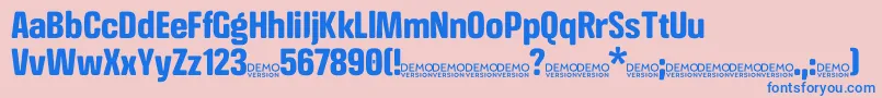 CrossfitDemo Bold Font – Blue Fonts on Pink Background