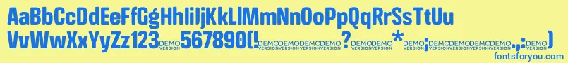 CrossfitDemo Bold Font – Blue Fonts on Yellow Background