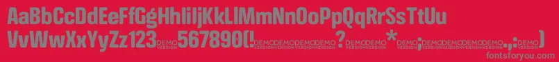フォントCrossfitDemo Bold – 赤い背景に灰色の文字