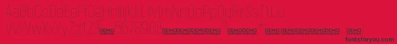 CrossfitDemo Hairline Font – Black Fonts on Red Background