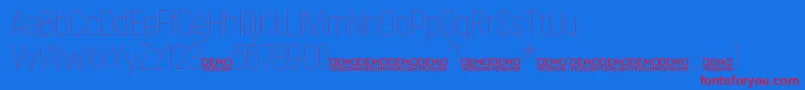CrossfitDemo Hairline-Schriftart – Rote Schriften auf blauem Hintergrund