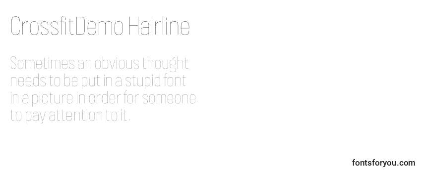Überblick über die Schriftart CrossfitDemo Hairline