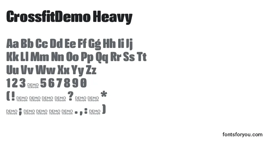 Шрифт CrossfitDemo Heavy – алфавит, цифры, специальные символы