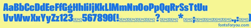 CrossfitDemo Heavy Font – Blue Fonts on Yellow Background