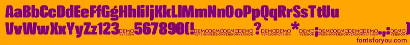 CrossfitDemo Heavy-Schriftart – Violette Schriften auf orangefarbenem Hintergrund