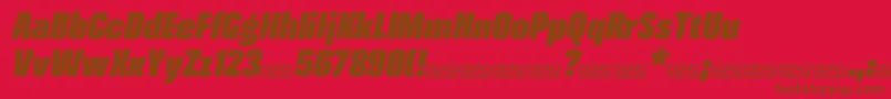CrossfitDemo HeavyItalic-Schriftart – Braune Schriften auf rotem Hintergrund
