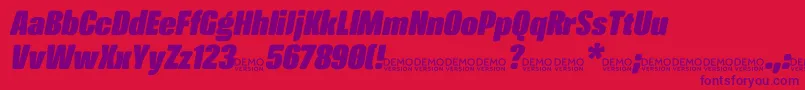 Police CrossfitDemo HeavyItalic – polices violettes sur fond rouge
